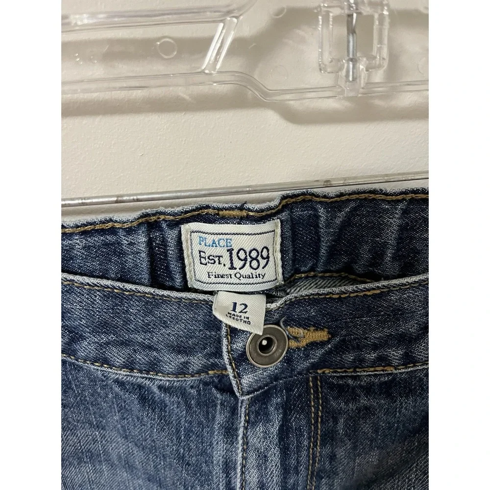The Children's Place boys size 12 adjustable waist, dark denim cargo short‎